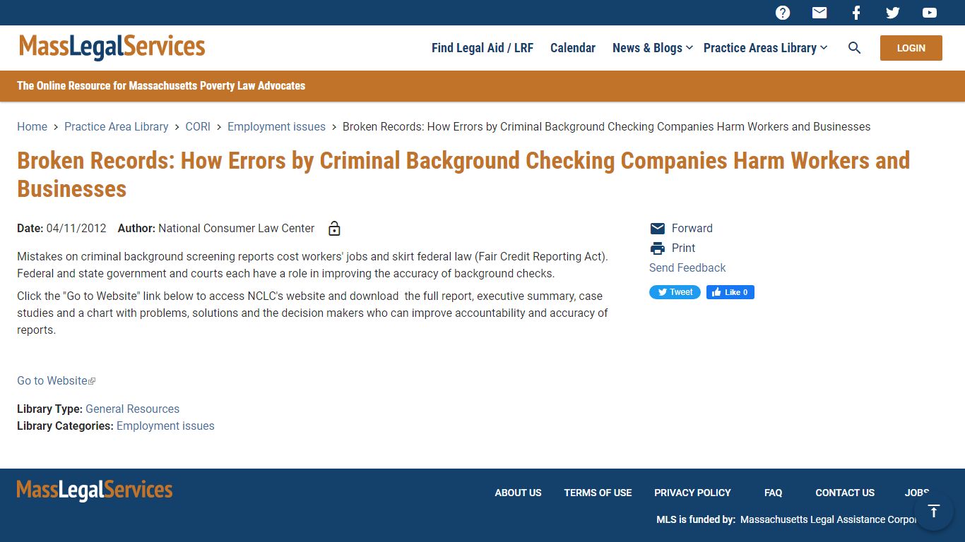 Broken Records: How Errors by Criminal Background Checking Companies ...