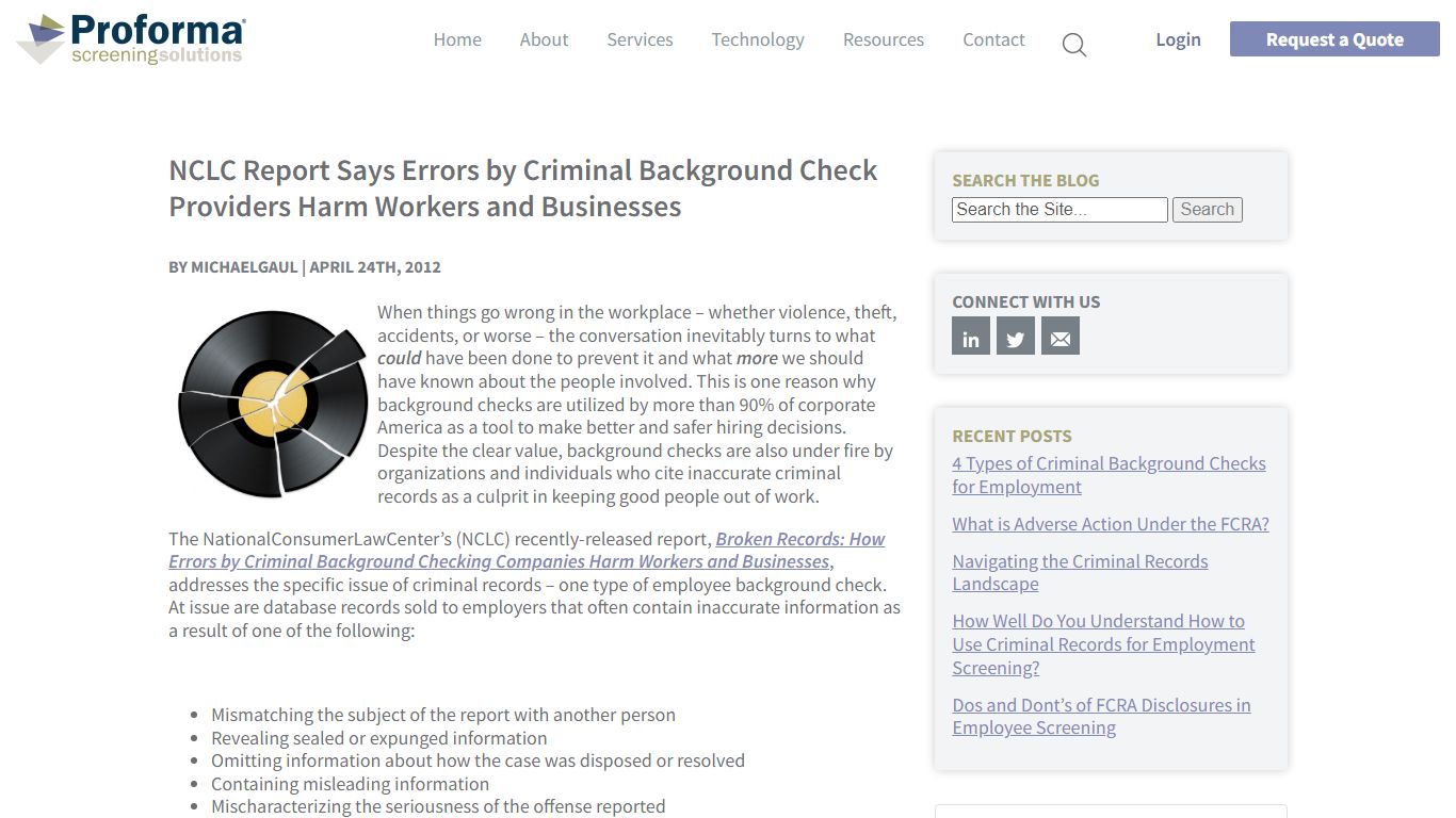 NCLC Report Says Errors by Criminal Background Check Providers Harm ...
